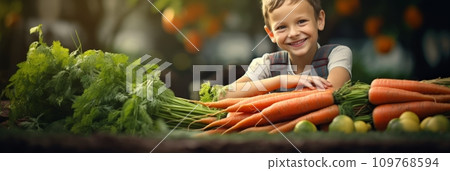 Happy childhood in the village 109768594