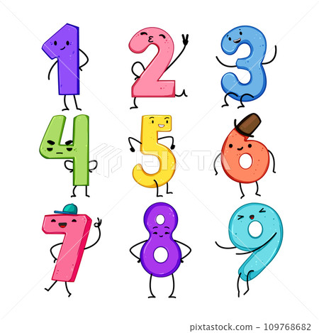 number character set cartoon vector illustration number character set cartoon vector illustration 109768682