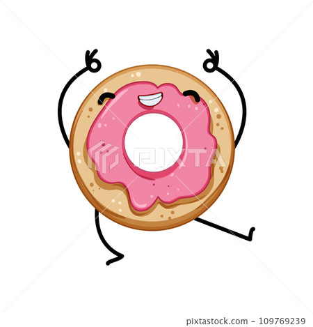face donut character cartoon vector illustration 109769239