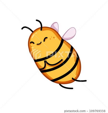happy bee character cartoon vector illustration 109769338