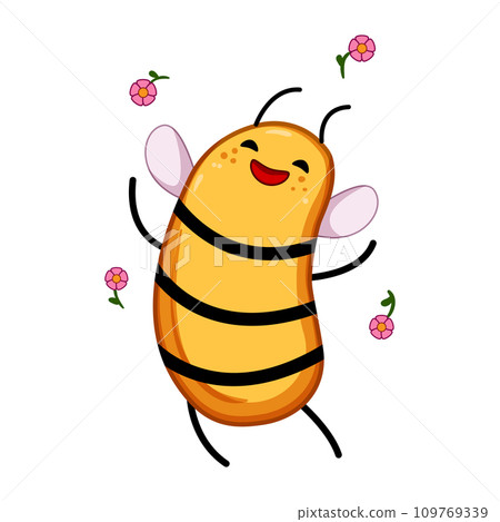 honey bee character cartoon vector illustration 109769339