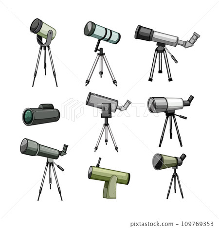 telescope set cartoon vector illustration 109769353