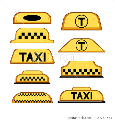 taxi sign set cartoon vector illustration 109769355
