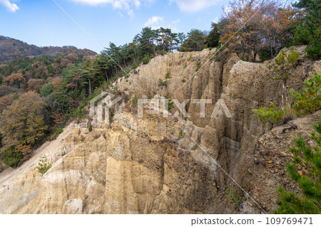 [Awa City, Tokushima Prefecture] Earthen pillars of Awa [Hatodake] 109769471