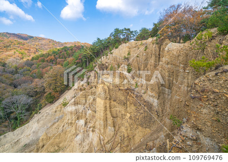 [德島縣阿波市]阿波的土柱[鳩岳] 109769476