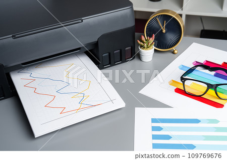 Photocopier machine for document printing in the office Photocopier machine for document printing in the office 109769676