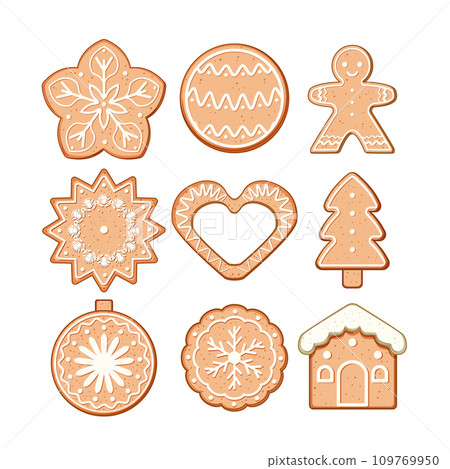 gingerbread set cartoon vector illustration 109769950
