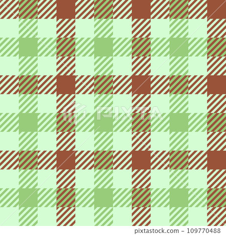 Brown, Pink and Green Argyle and Tartan Plaid Vector Pattern. Hipster Fashion Prints. Preppy Aesthetic Seamless Pattern. Shades of Brown, Pink and Green. 109770488