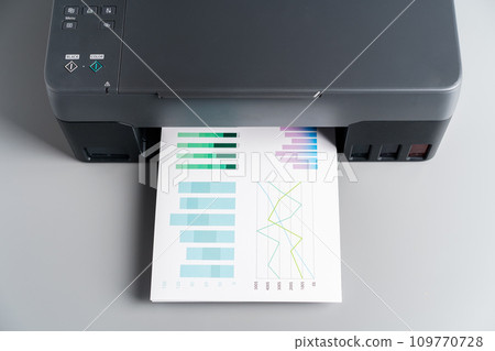 Close up of modern printer in the office 109770728