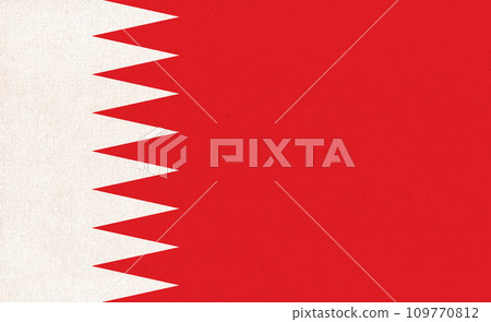 Bahrain national flag on textured background. Asian country. Fabric Texture 109770812