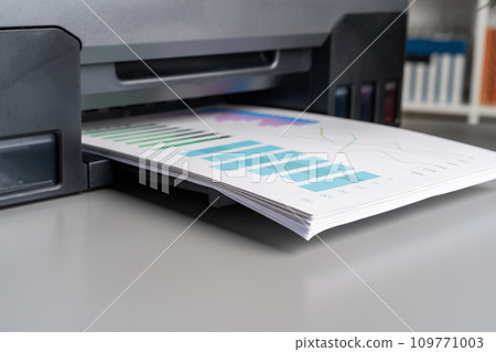 Close up of modern printer in the office Close up of modern printer in the office 109771003