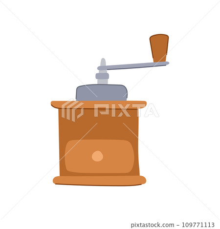 cafe mill coffee grinder manual cartoon vector illustration 109771113