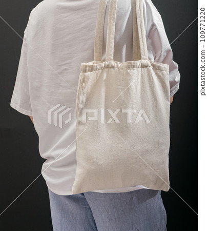 Natural cotton eco tote bag, textile shopper, totebag 109771220