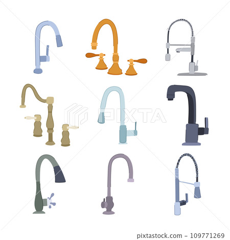 kitchen faucet set cartoon vector illustration kitchen faucet set cartoon vector illustration 109771269