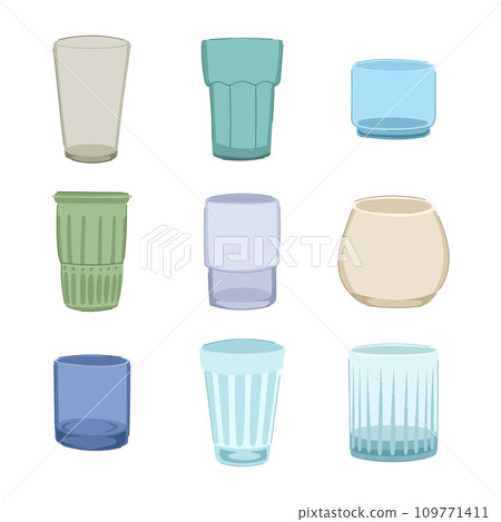 glass cup set cartoon vector illustration 109771411