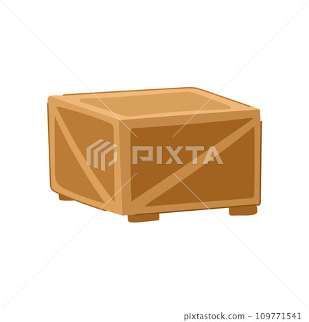 export wooden crate cartoon vector illustration 109771541
