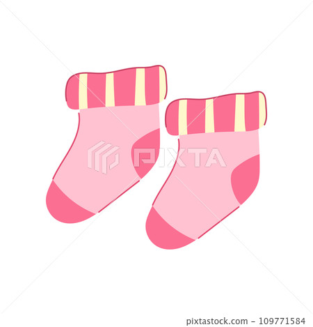 children toddler socks cartoon vector illustration 109771584