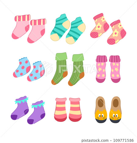 toddler socks set cartoon vector illustration toddler socks set cartoon vector illustration 109771586