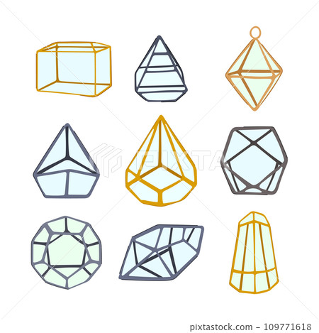 terrarium glass set cartoon vector illustration 109771618