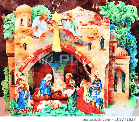A nativity scene shines in homes where this tradition exists. A nativity scene shines in homes where this tradition exists. 109771627