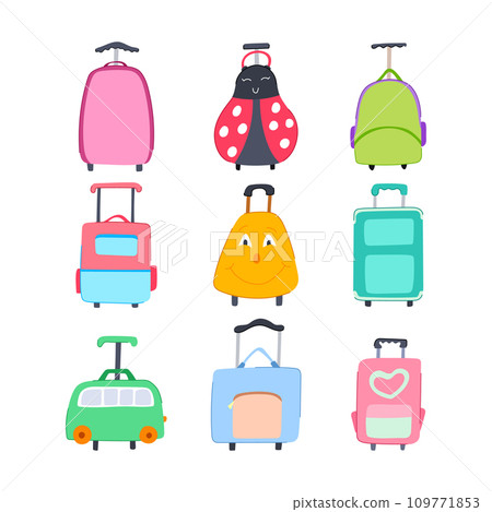 kid luggage set cartoon vector illustration 109771853