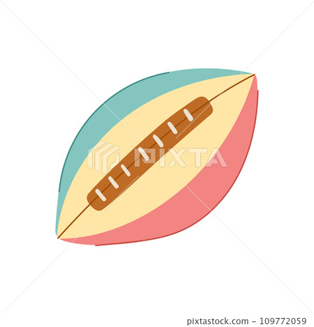 realistic american football ball cartoon vector illustration 109772059