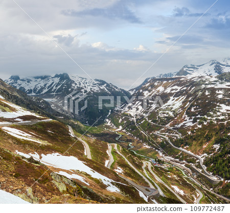 Alpine mountain road (Grimsel Pass, Switzerland) Alpine mountain road (Grimsel Pass, Switzerland) 109772487