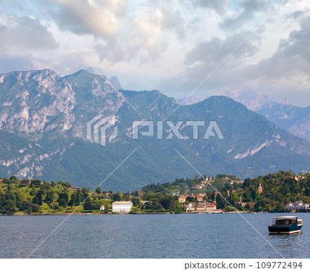 Lake Como shore from ship view Lake Como shore from ship view 109772494