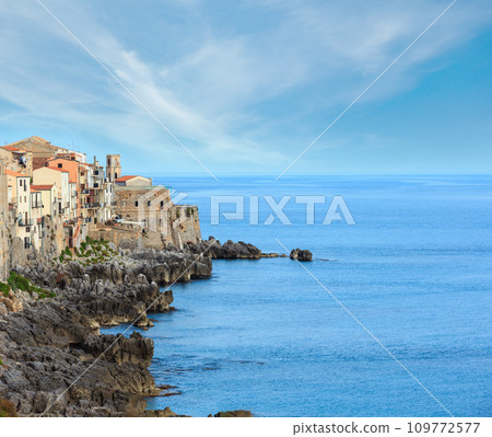 Cefalu coast view Sicily, Italy 109772577