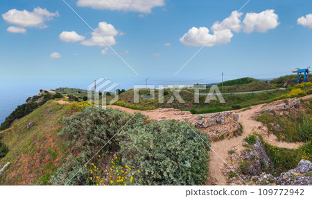 Nazare coast panorama (Portugal). 109772942
