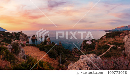 Faraglioni at Scopello, Sicily, Italy 109773058