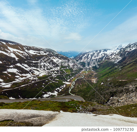 Spring Swiss Alps mountain landscape Spring Swiss Alps mountain landscape 109773230