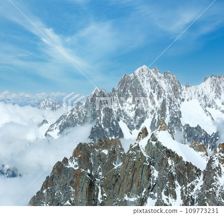 Mont Blanc mountain massif (view from Aiguille du Midi Mount,  France ) 109773231