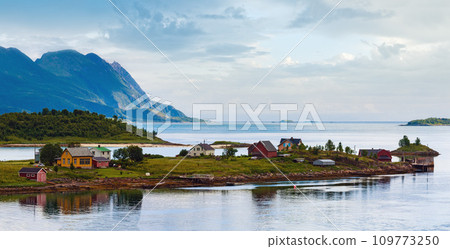 Senja summer fjord view, Norway 109773250