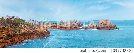 Ploumanach coast spring panorama (Brittany, France) 109773280