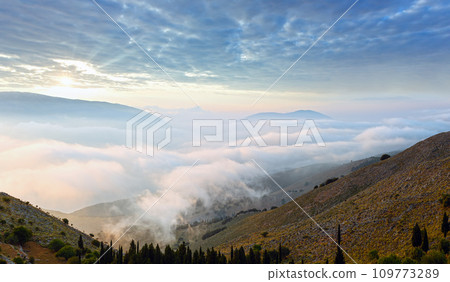 Morning summer mountain landscape ( Kefalonia, Greece). Morning summer mountain landscape ( Kefalonia, Greece). 109773289