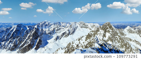 Winter mountain panorama. Winter mountain panorama. 109773291