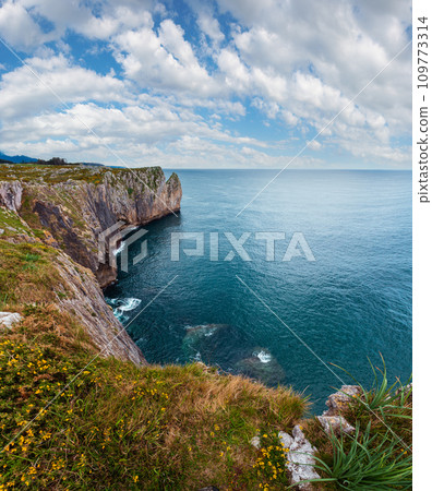 Bay of Biscay rocky coast, Spain. Bay of Biscay rocky coast, Spain. 109773314