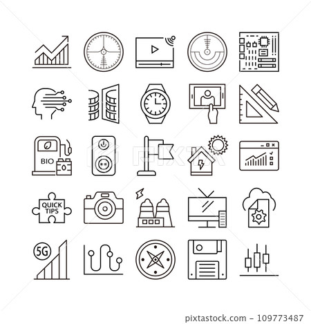 device artificial intelligence technology icon set 109773487