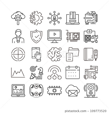 device artificial intelligence technology icon set 109773520