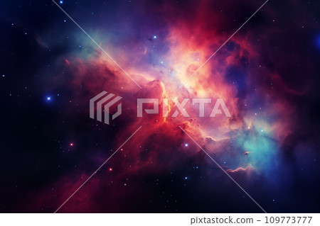 AI-generated content. A nebula that shimmers with different colors. 109773777