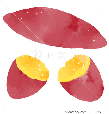 烤地瓜水彩風格插畫 109775399