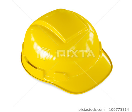 Yellow hard hat of construction worker isolated 109775514