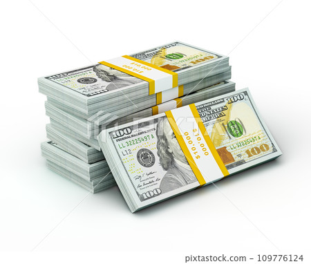 Stack of new 100 US dollars 2013 edition banknotes Stack of new 100 US dollars 2013 edition banknotes 109776124