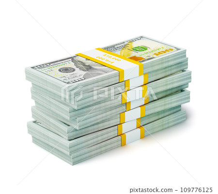 Stack of new 100 US dollars 2013 edition banknotes Stack of new 100 US dollars 2013 edition banknotes 109776125