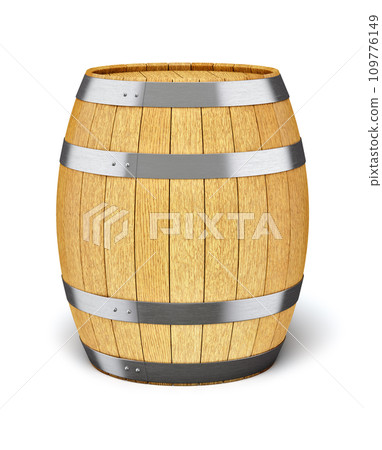 Wooden barrel isolated on white Wooden barrel isolated on white 109776149