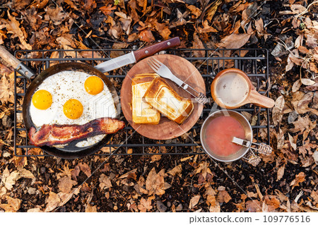 Breakfast made at the campsite 109776516