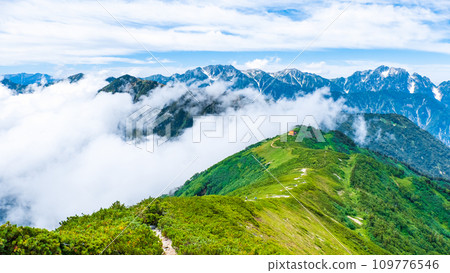 Summer climbing of Mt. Jigatake (Minami-mine of Mt. Jjigatake - Taneike Sanso) 109776546