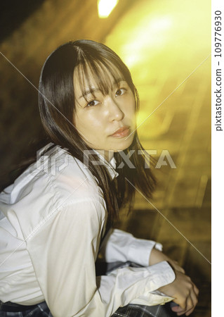 High school girls enjoying illuminations 109776930