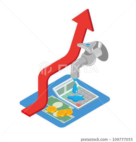 Image illustration of water bill increase 109777055